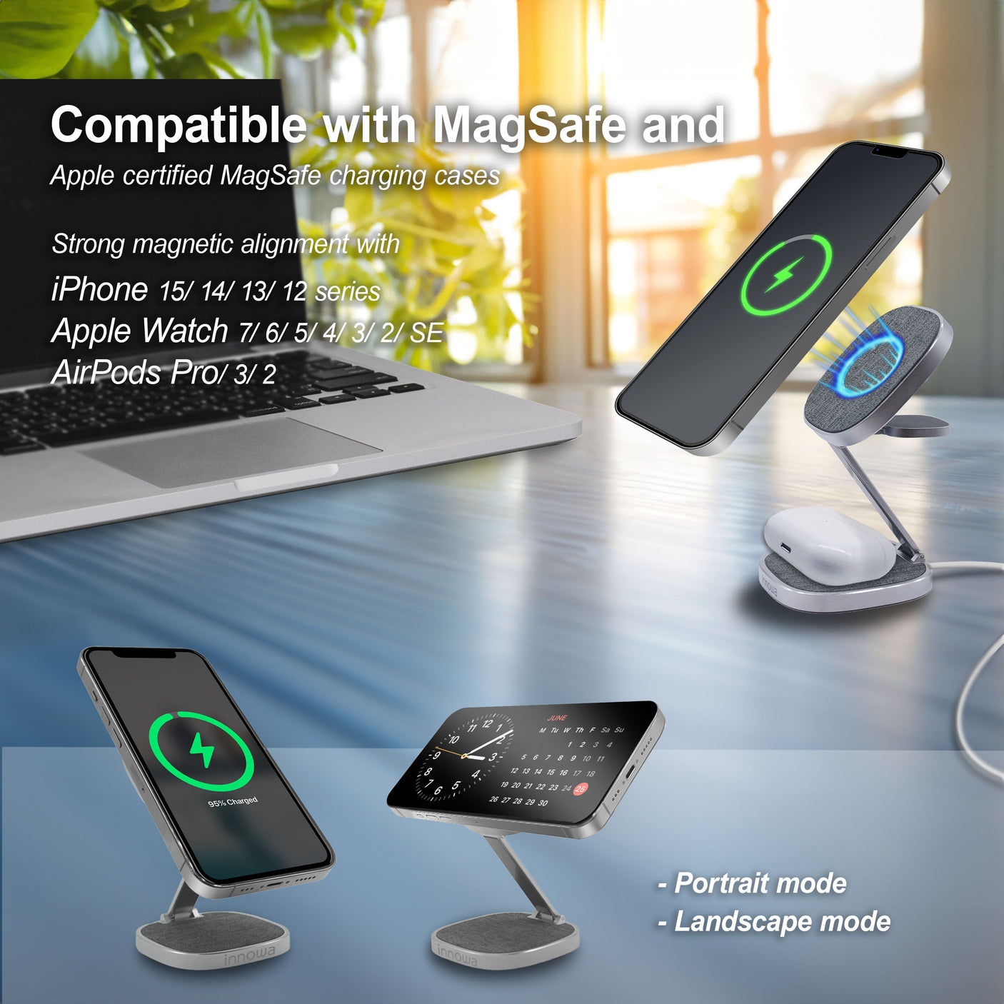 3-in-1 Wireless Travel Charger (With 20W AC Adapter)