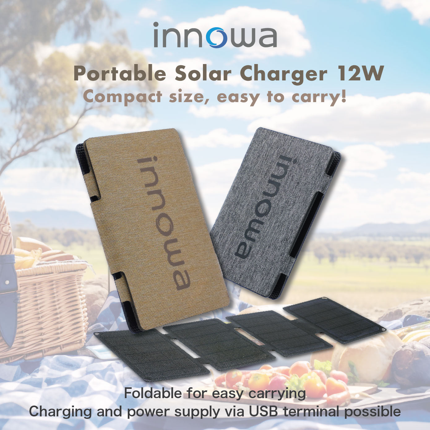 innowa Portable Solar Charger 12W