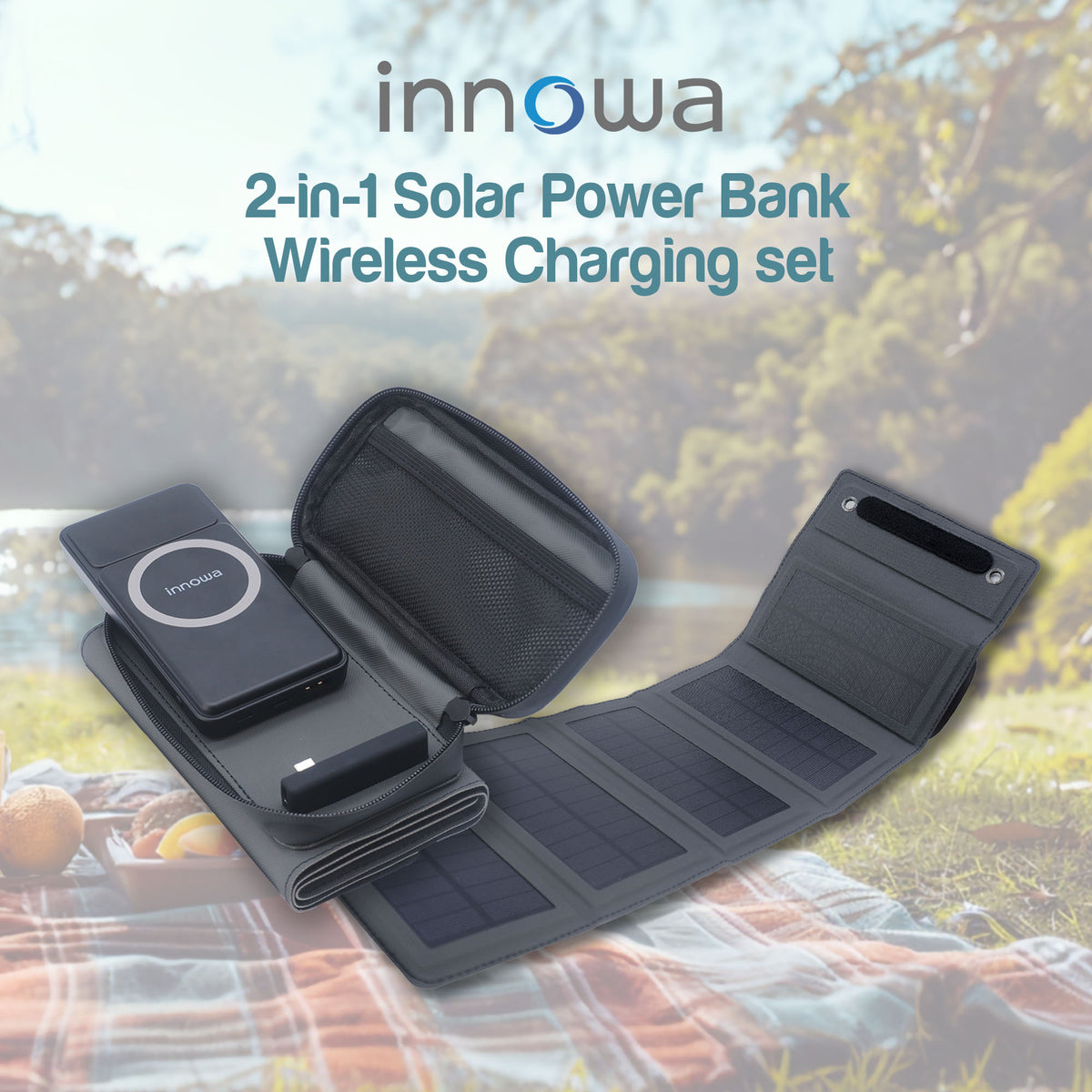 Innova Power innowa 2-in-1 Solar Power Bank Wireless Charging set – innowa Global